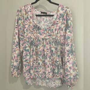 3/$15 Floral Women's Top - Pink and Green
